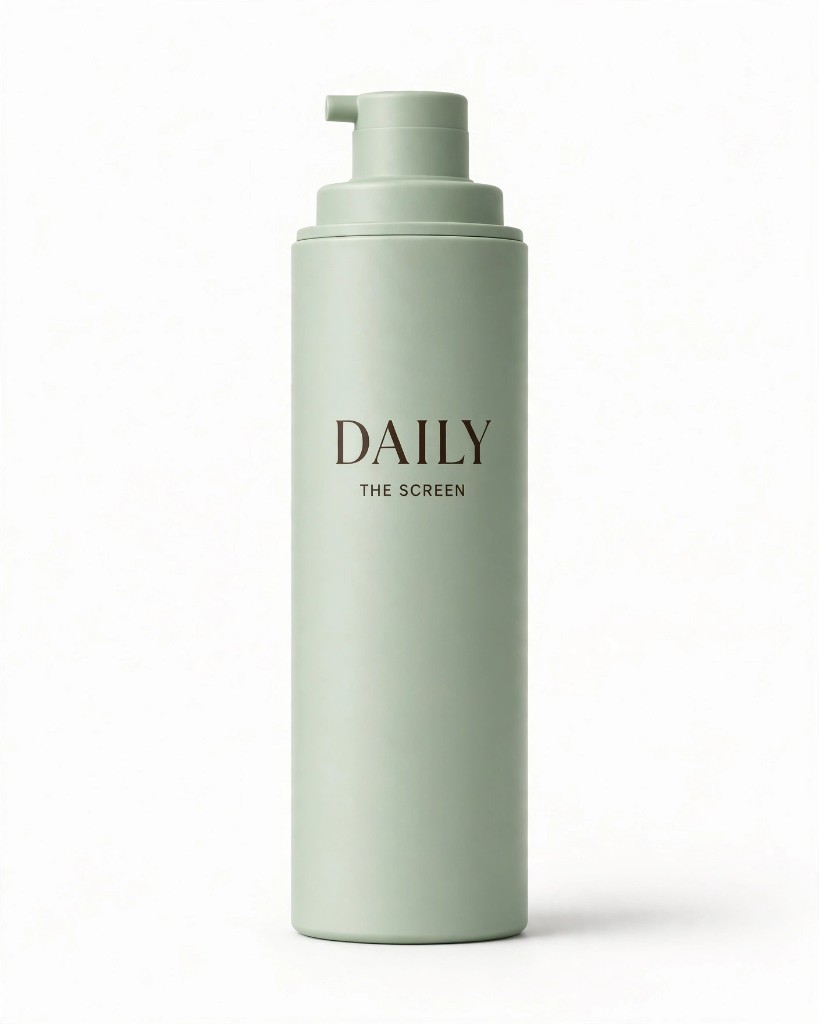 Input: one product photo of the demo skincare bottle Daily